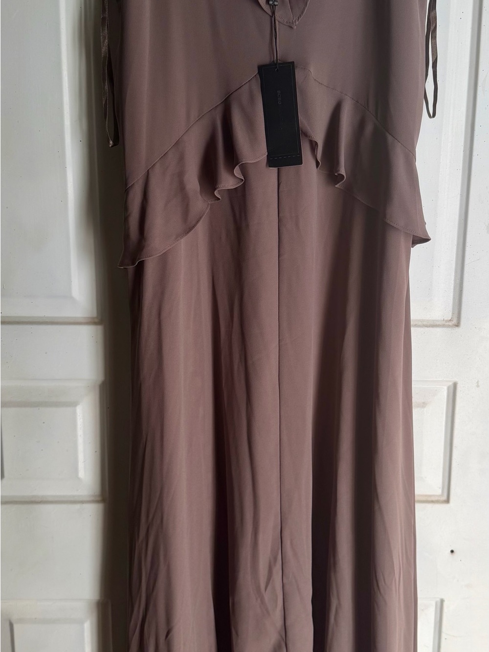 BCBGMaxAzria Taupe Ruffle High-Low Dress - Picture 2 of 4